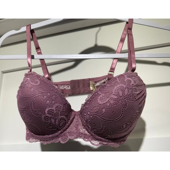 Jessica Simpson Underwire Push Up Lace Light Plum Bra 34B RN 71222 - Picture 2 of 6